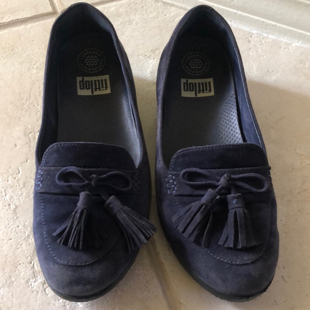 Fitflop Blue Suede Women’s Tassel Loafers